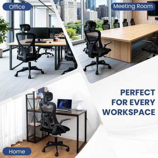 Scaun Gaming Ergonomic, Scaun de Birou cu Funcții de Rotire și Înclinare, Negru